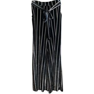Umgee velour striped pull on wide leg pants SIZE SMALL